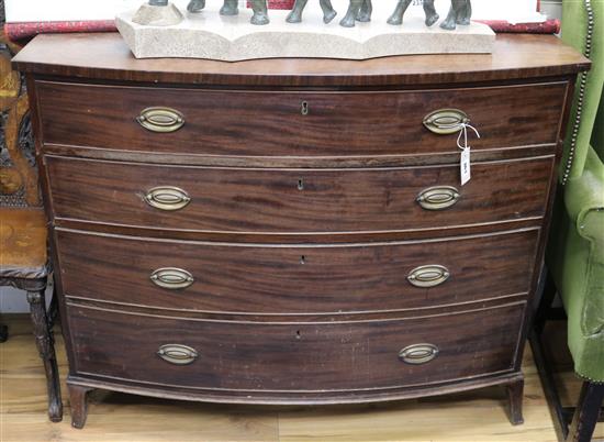 A Regency mahogany bowfront chest W.112cm